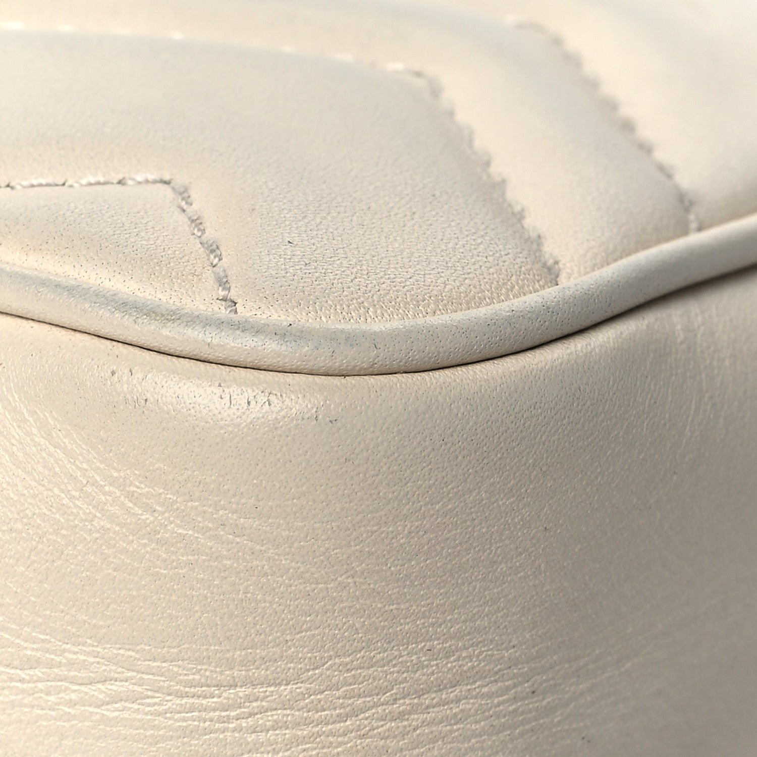 Gucci Calfskin Matelasse Super Mini GG Marmont Shoulder Bag White 12 of 13