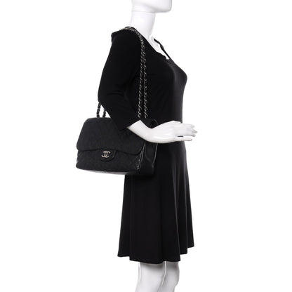 Chanel Caviar Quilted Jumbo Single Flap Black 2 of 13