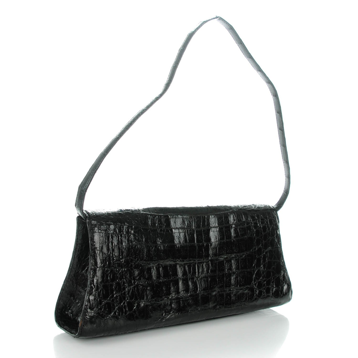 Nancy Gonzalez Crocodile Envelope Clutch Black 3 of 6