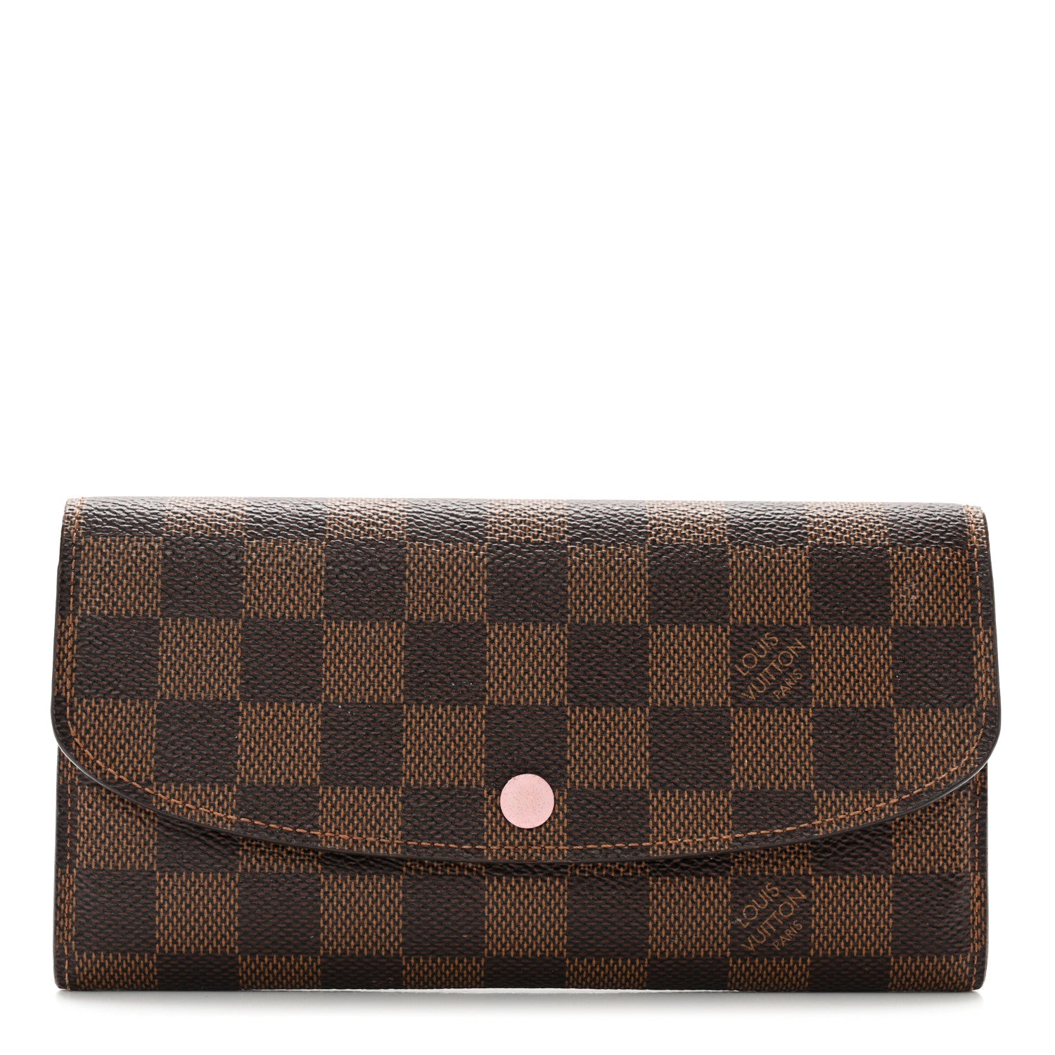 Louis Vuitton Damier Ebene Emilie Wallet Rose Ballerine 1 of 12