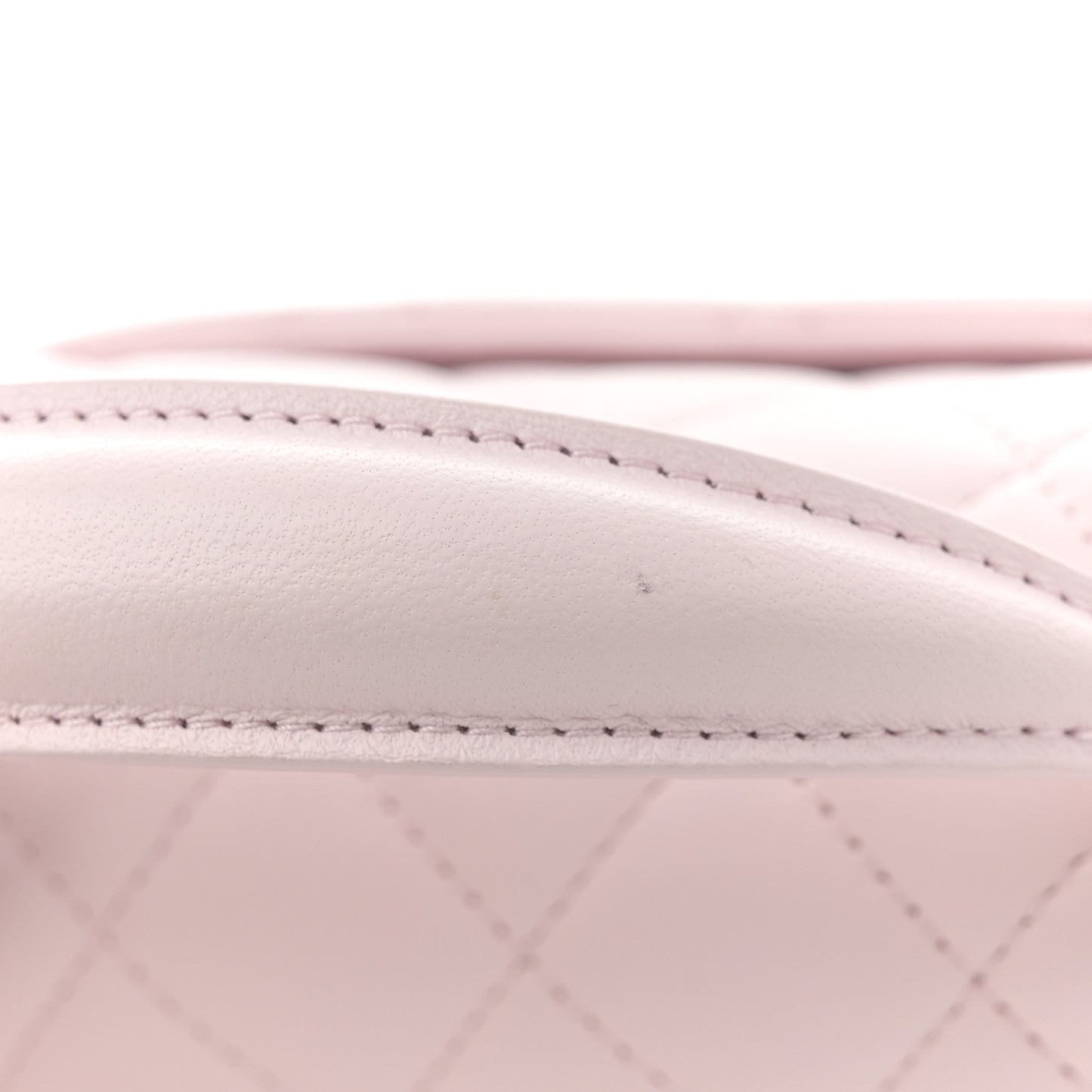 Lambskin Quilted Mini Top Handle Rectangular Flap Light Pink