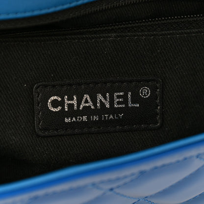 Chanel Patent Quilted Large Coco Shine Flap Blue 5 of 9