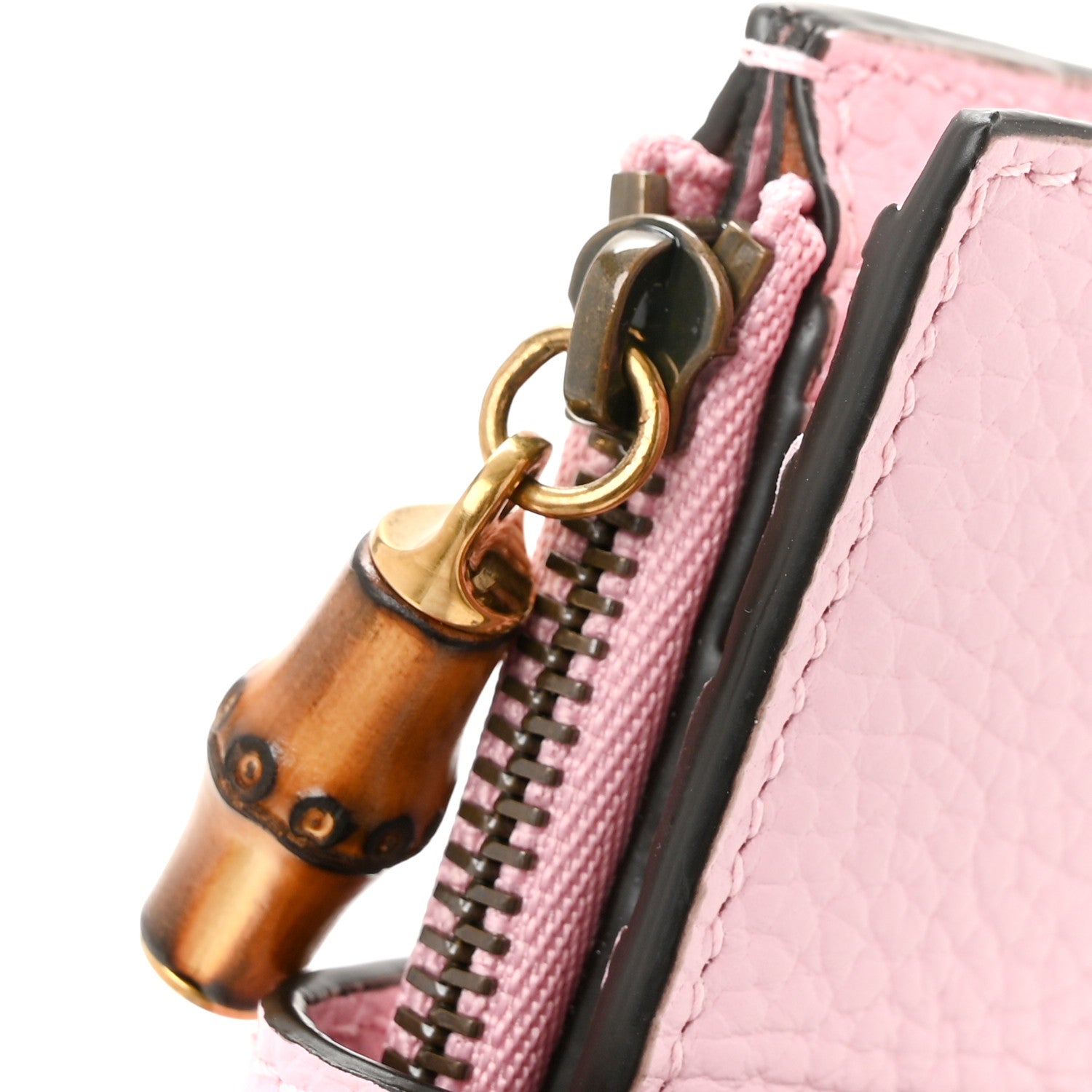 Gucci Piuma Calfskin Medium Bamboo Double G Wallet Pink 8 of 9