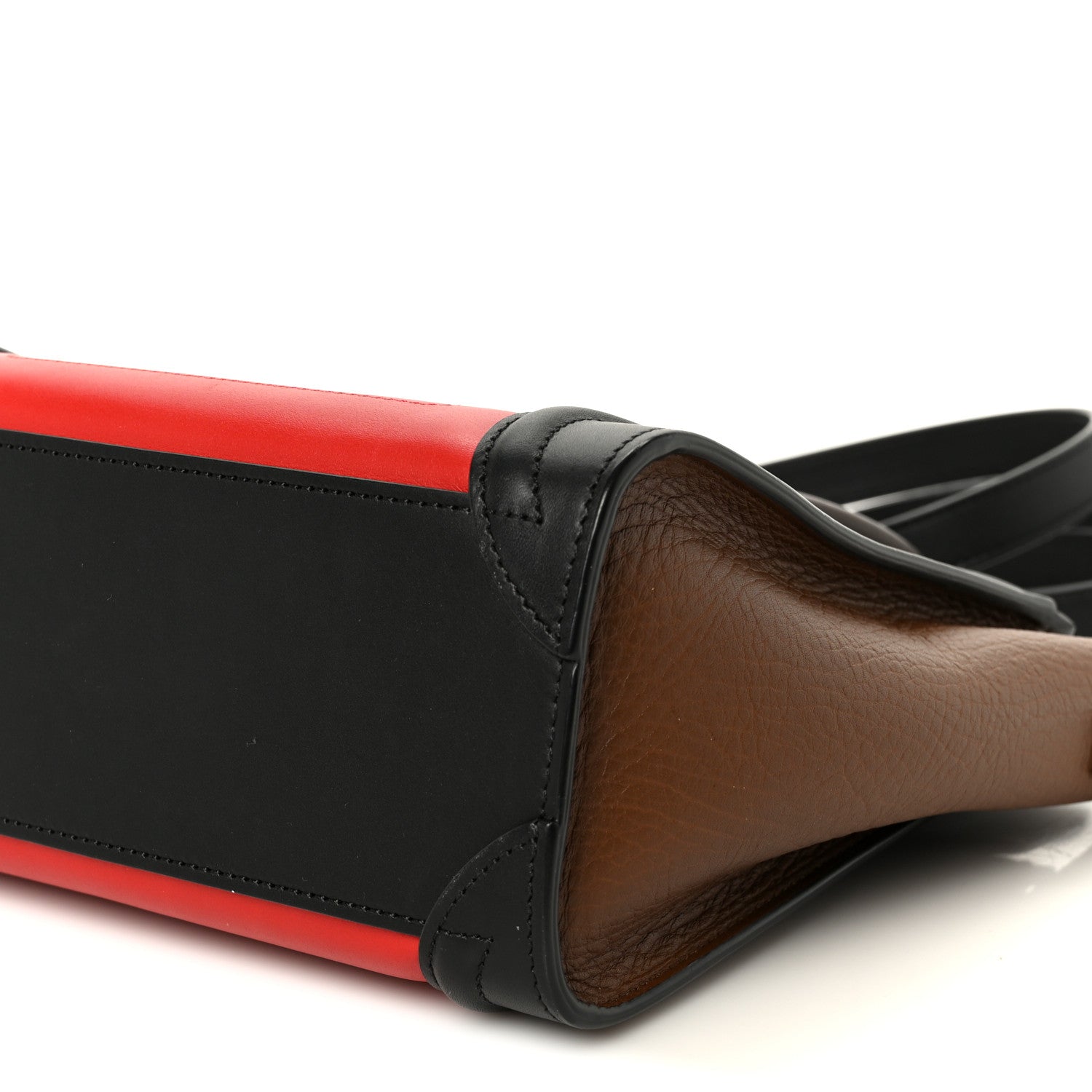 Celine Smooth Calfskin Bullhide Nano Tri-Color Luggage Bright Red 10 of 10