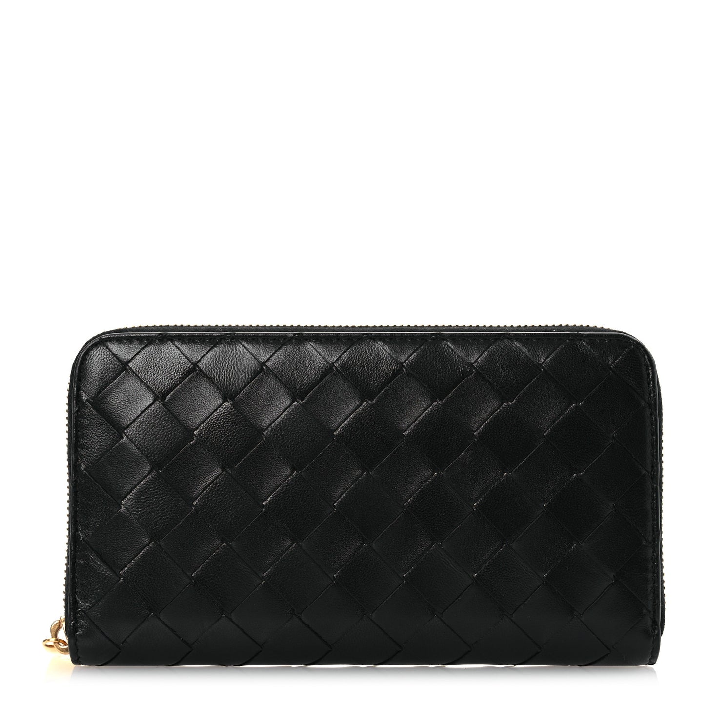 Nappa Intrecciato Zip Around Wallet Black