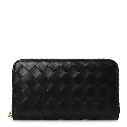 Bottega Veneta Nappa Intrecciato Zip Around Wallet Black 1 of 10