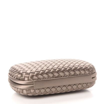 Bottega Veneta Satin Intrecciato Chain Knot Clutch Nude 4 of 9