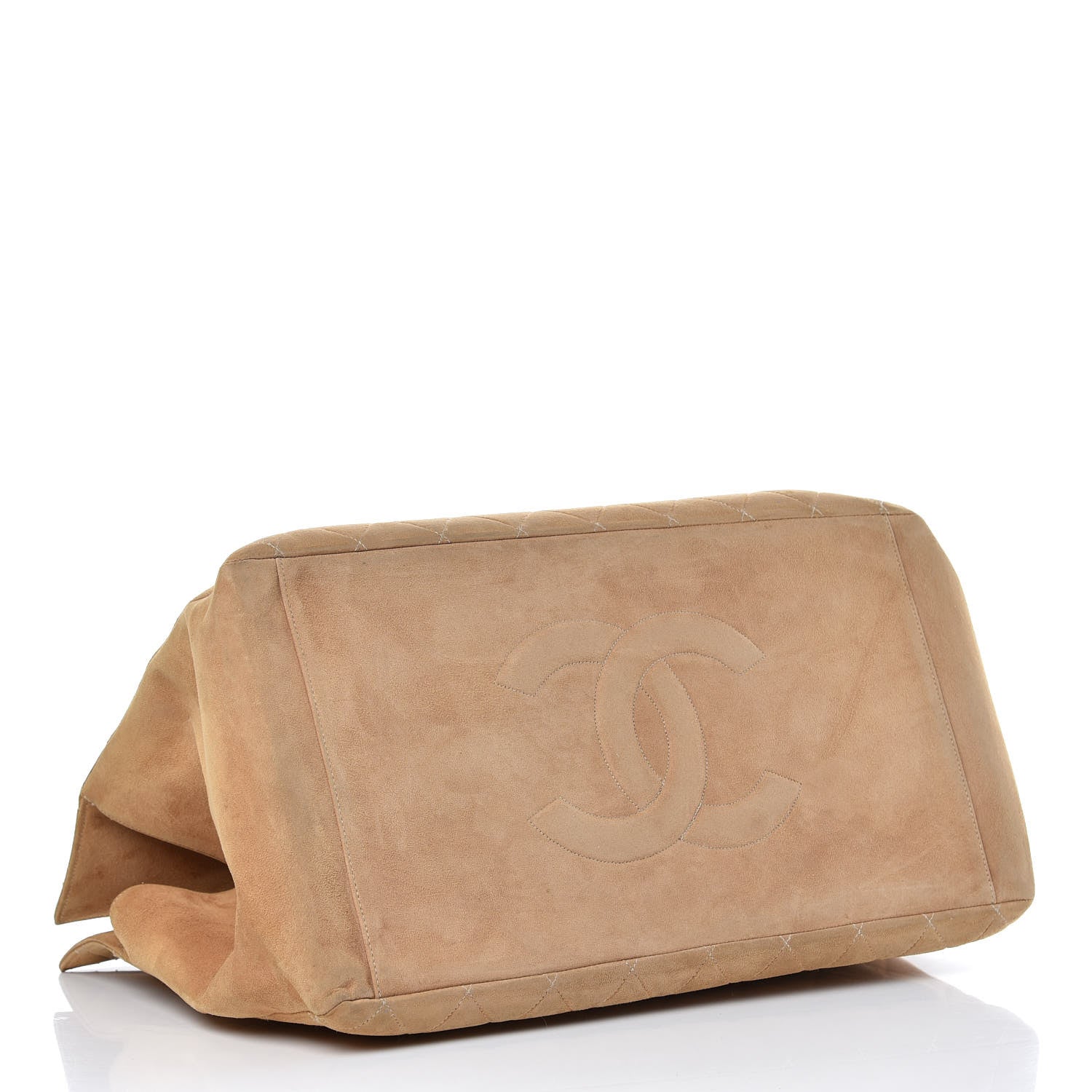 Chanel Suede Quilted Tote Beige 4 of 25