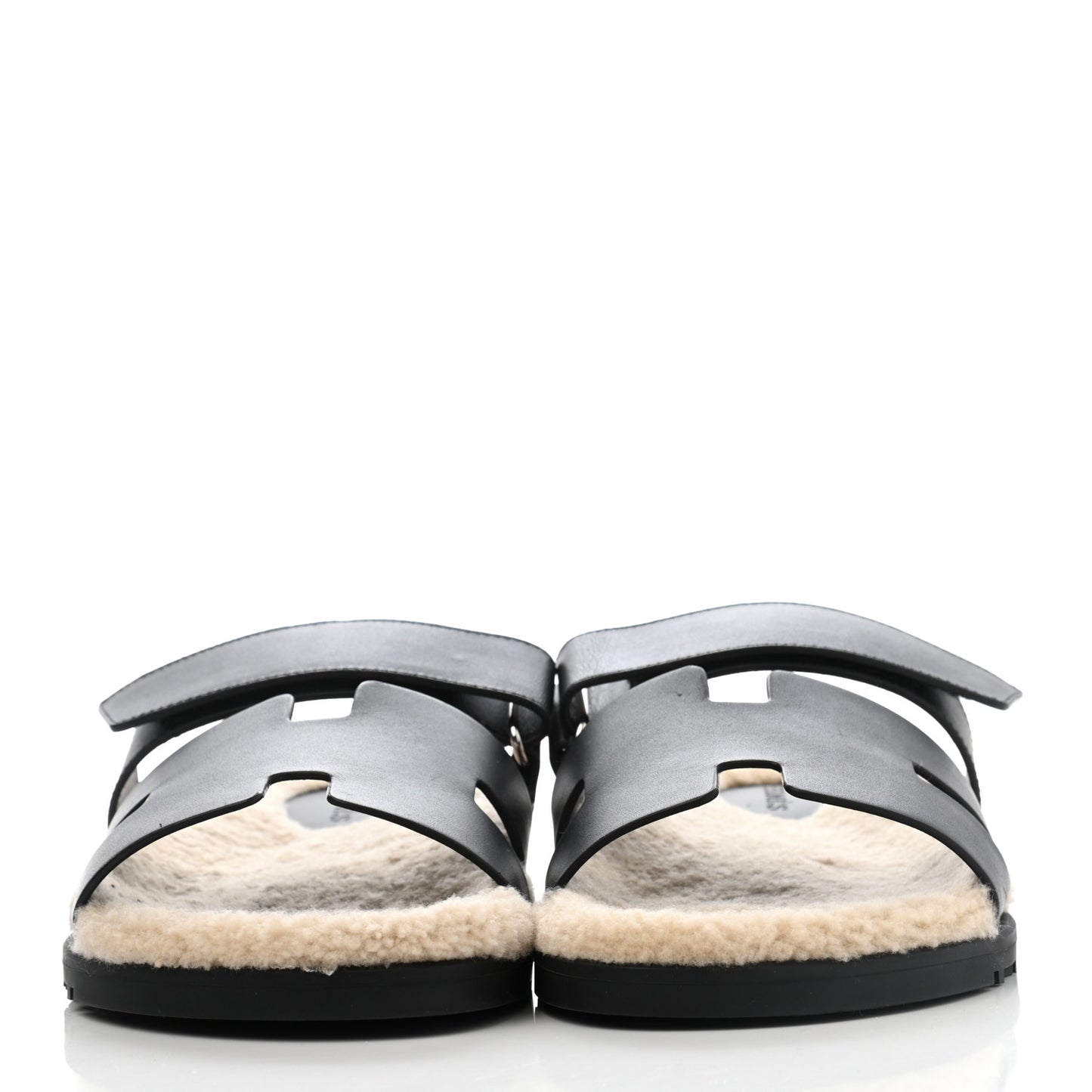 Veau Indios Woolskin Mens Chypre Sandals 41 Black Ecru