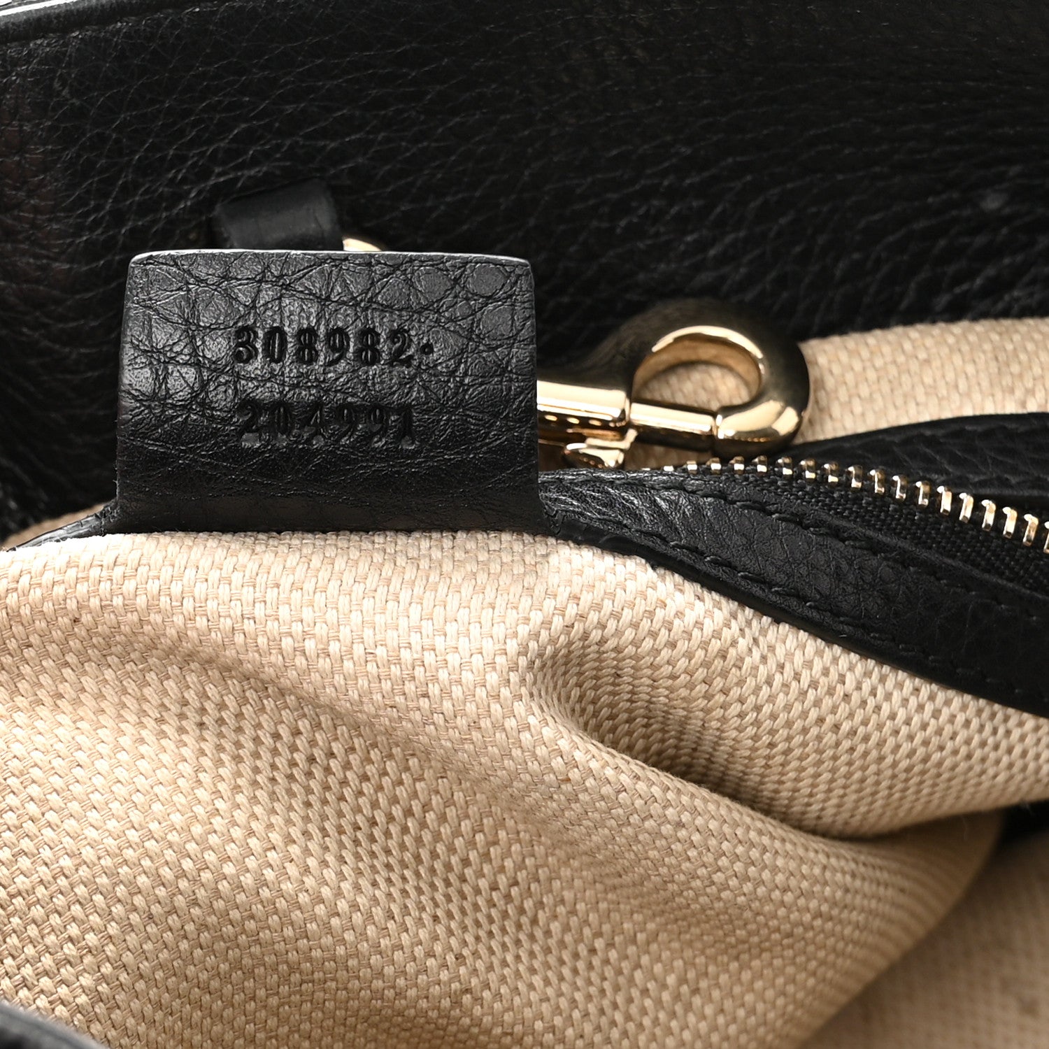 Gucci Pebbled Calfskin Medium Soho Chain Shoulder Bag Black 7 of 14