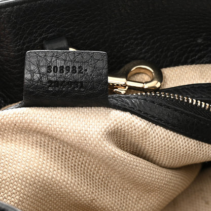 Gucci Pebbled Calfskin Medium Soho Chain Shoulder Bag Black 7 of 14