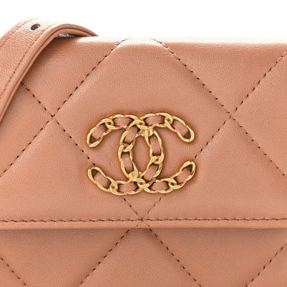 Chanel Lambskin Quilted Chanel 19 Flap Belt Bag Brown 9 of 11