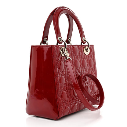 Christian Dior Patent Cannage Medium Lady Dior Red 3 of 12