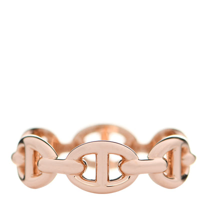 Hermes 18K Rose Gold PM Chaine D'Ancre Enchainee Ring 51 5.75 1 of 7