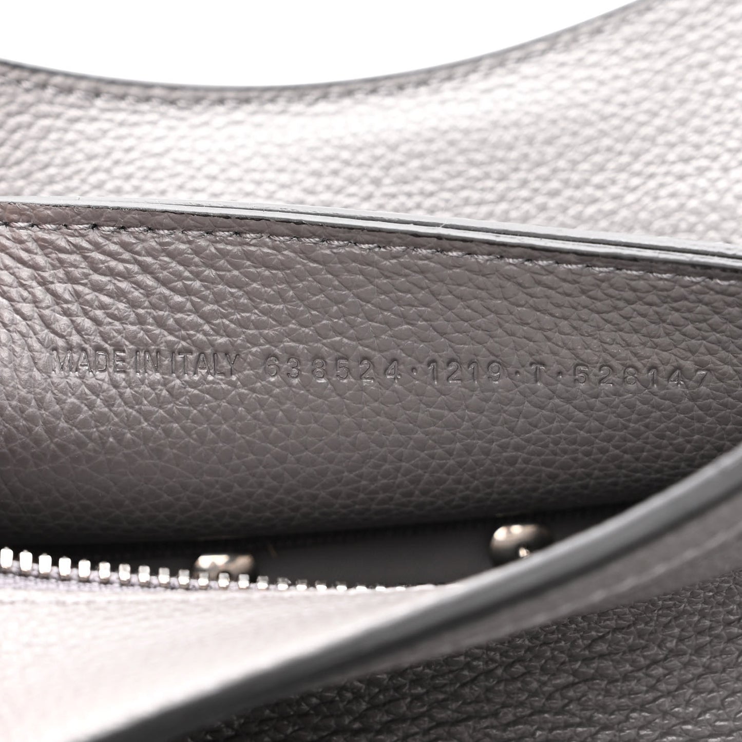 Grained Calfskin Neo Classic Silver Hardware Mini City Dark Grey