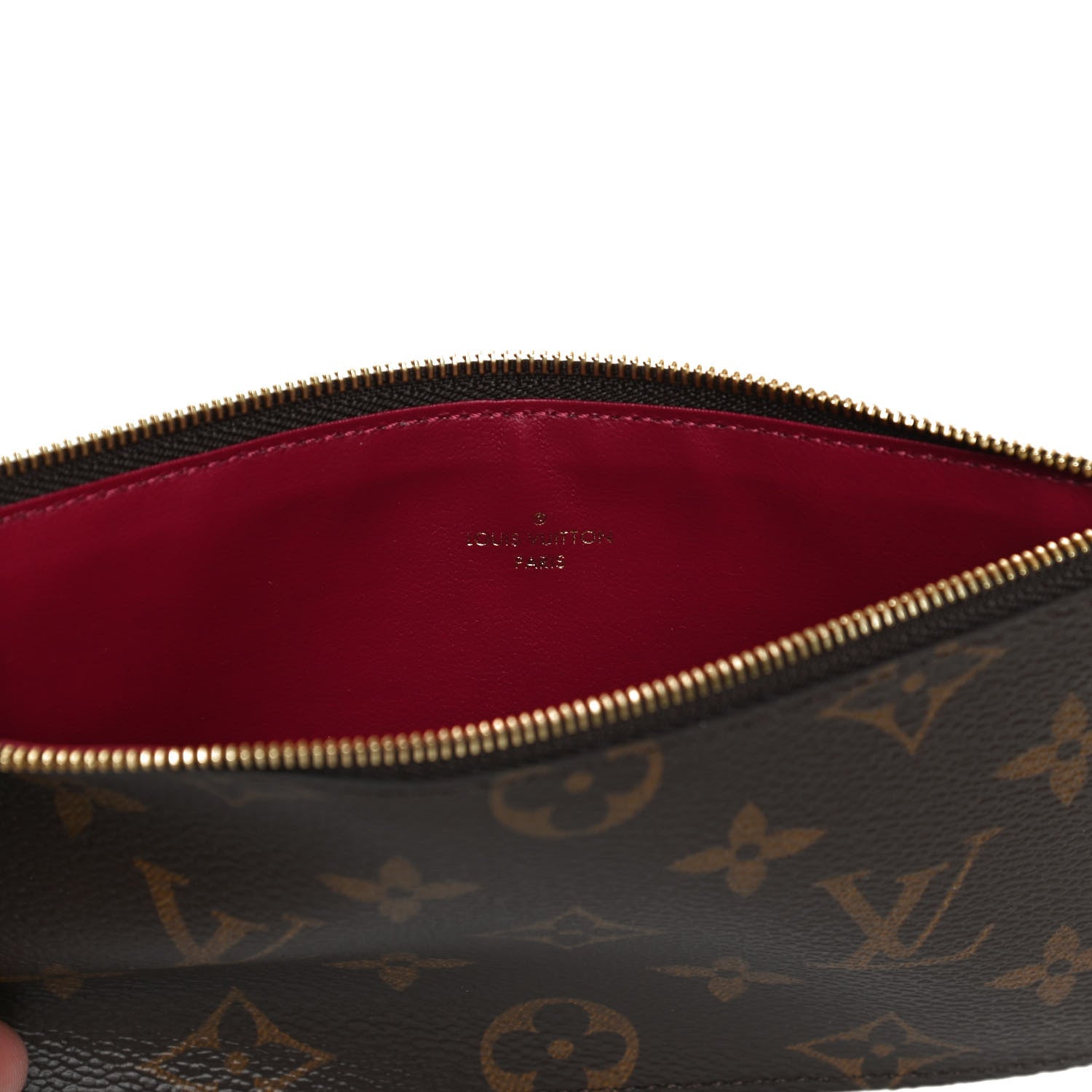 Louis Vuitton Monogram Felicie Chain Wallet Zippered Insert Fuchsia 6 of 10