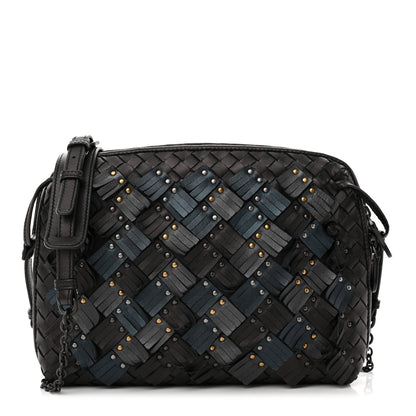 Bottega Veneta BOTTEGA VENETA Nappa Intrecciato Fringe Studded Nodini Crossbody Messenger Multicolor 1 of 12