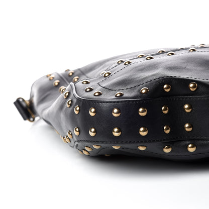 Burberry Calfskin Studded Medium Sampson Hobo Black 6 of 11
