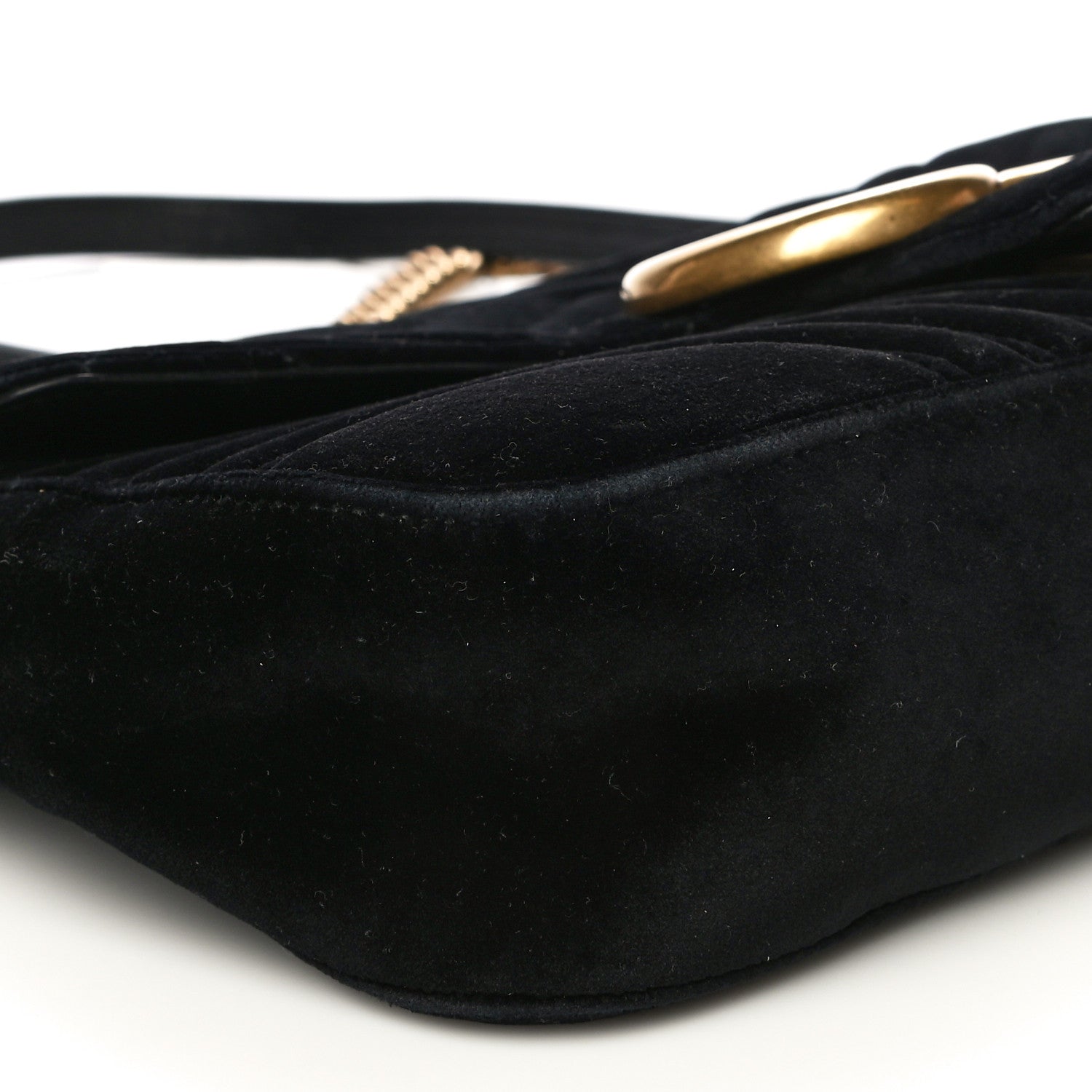 Gucci Velvet Matelasse Medium GG Marmont Shoulder Bag Black 8 of 24
