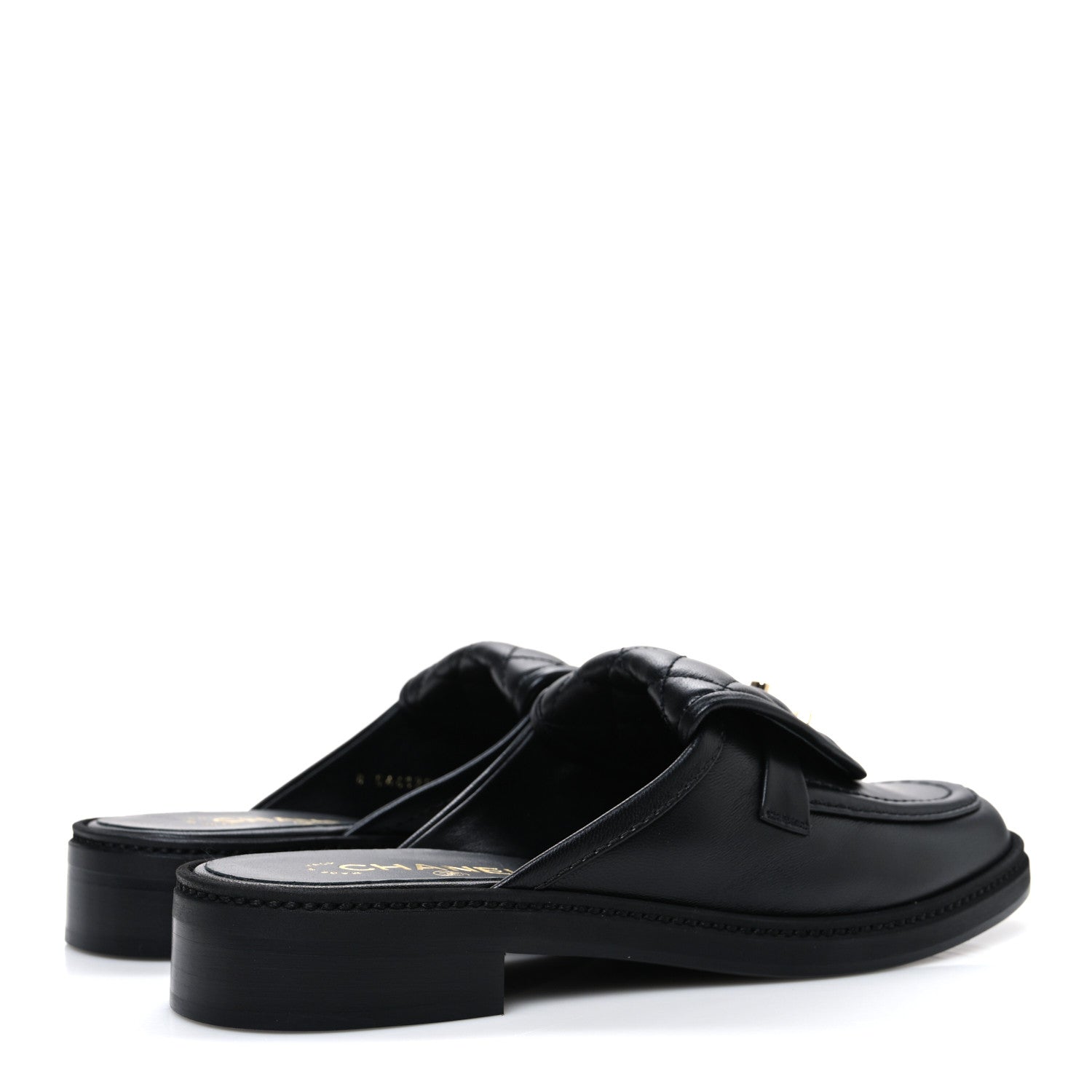 Chanel Lambskin Quilted CC Turnlock Mules 40 Black 1786976