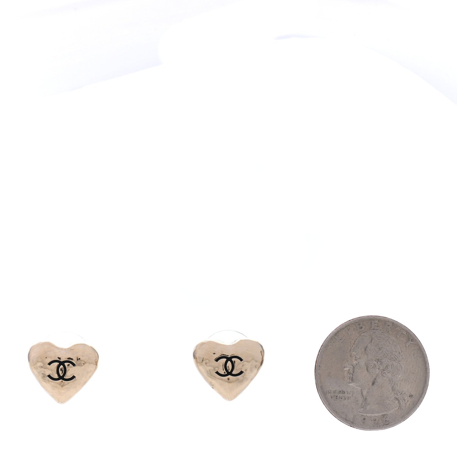 Chanel CC Heart Earrings Gold 2 of 5