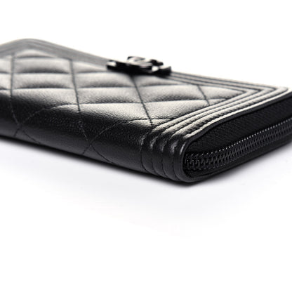 Chanel Caviar Quilted Small Boy Zip Around Wallet So Black 7 of 12