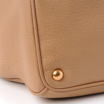 Prada Vitello Daino Large Double Zip Tote Sughero 10 of 13