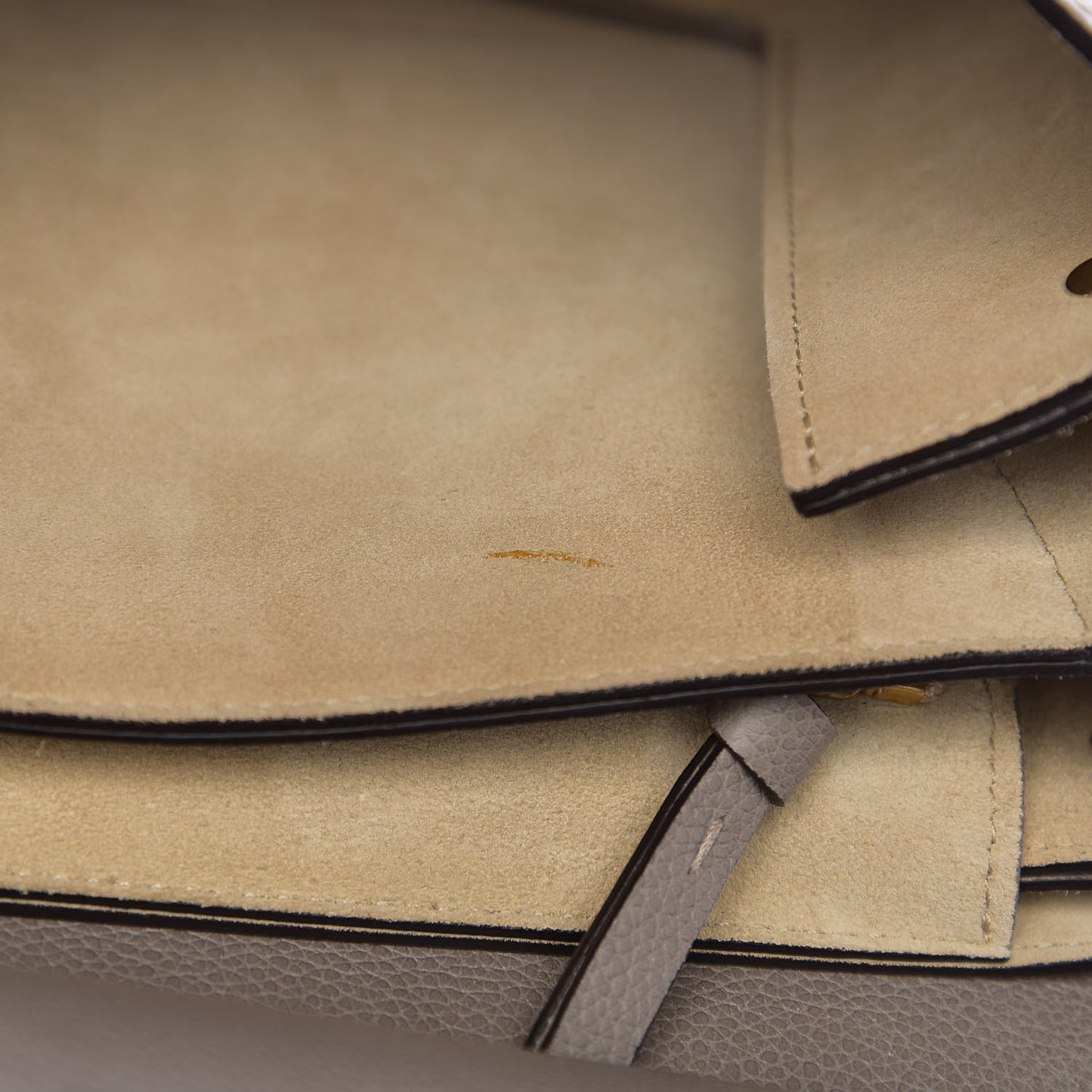 Calfskin Suede Medium Faye Shoulder Bag Motty Grey