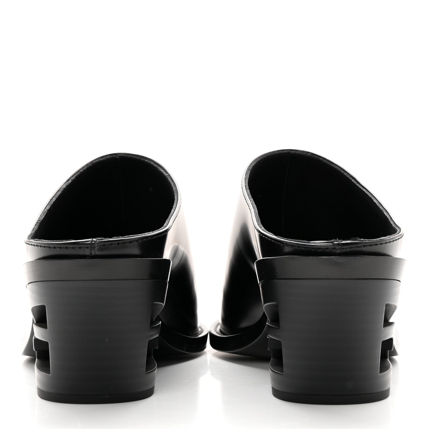 Fendi Vitello Abrasivato FF Cut Mules 38 Black 5 of 13
