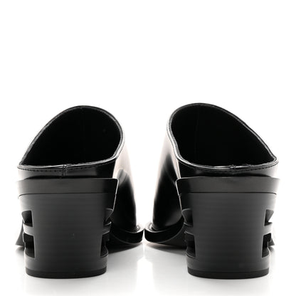 Fendi Vitello Abrasivato FF Cut Mules 38 Black 5 of 13