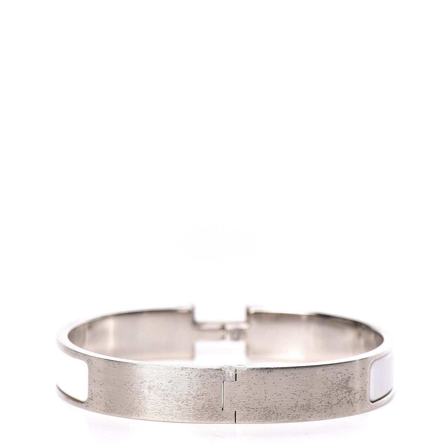 Matte Enamel Narrow Clic Clac HH Bracelet GM White