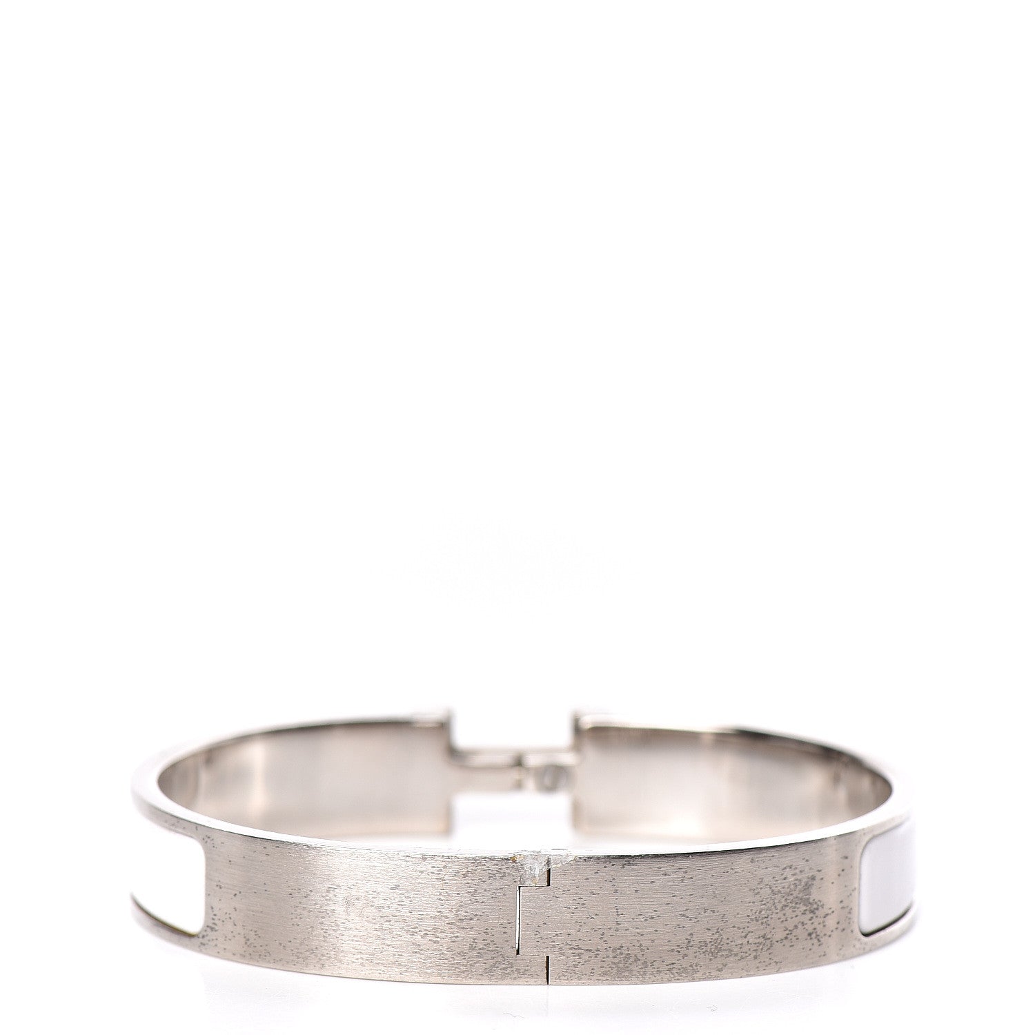 Hermes Matte Enamel Narrow Clic Clac HH Bracelet GM White 3 of 6