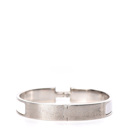 Hermes Matte Enamel Narrow Clic Clac HH Bracelet GM White 3 of 6