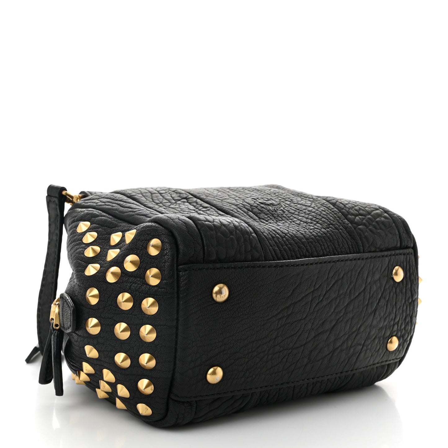Lambskin Studded Mini Keana Shoulder Bag Black