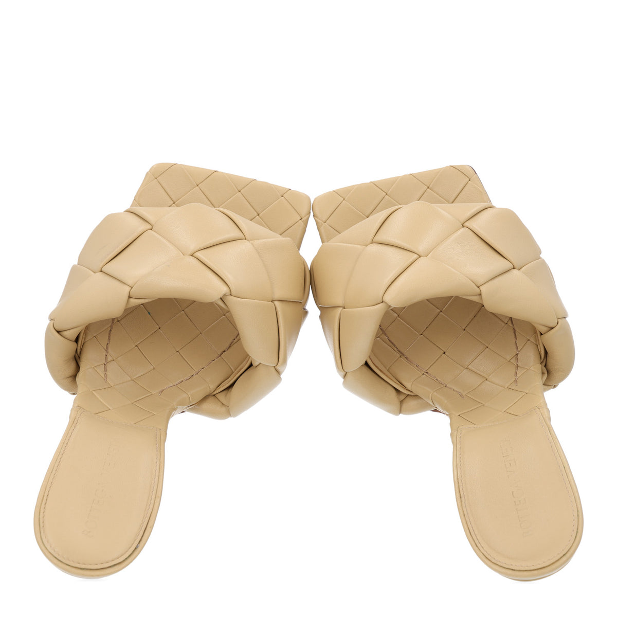 Bottega Veneta Nappa Maxi Intrecciato Lido Mule Sandals 36.5 Cane Sugar 2 of 9