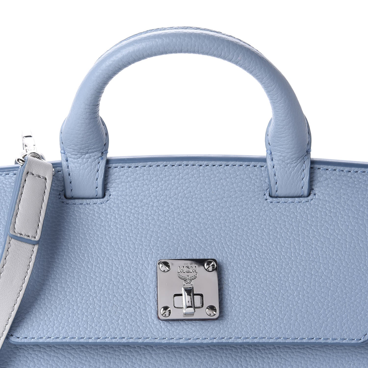 MCM Grained Calfskin Small Milla Crossbody Sky Blue 8 of 8