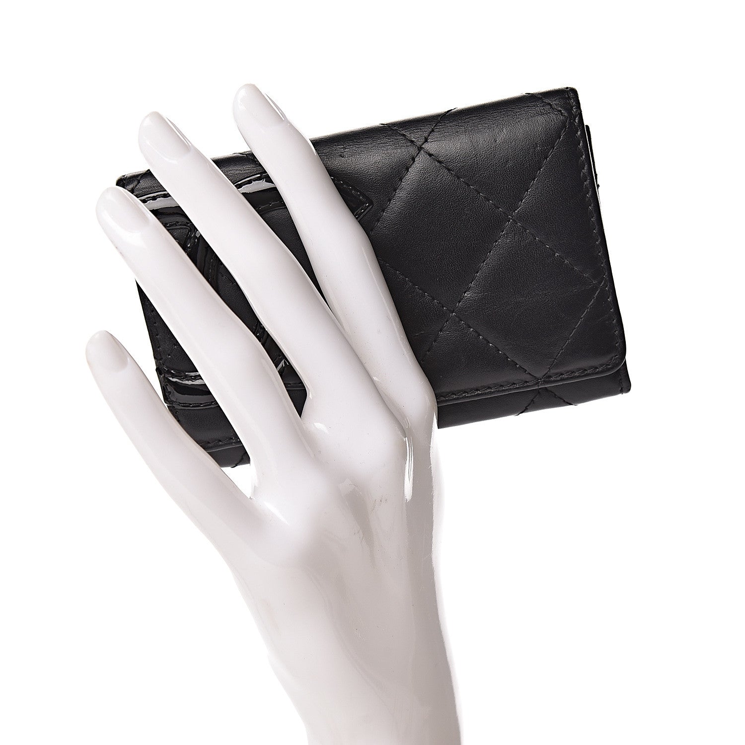 Chanel Calfskin Quilted Cambon Business Card Holder Black 2 of 14