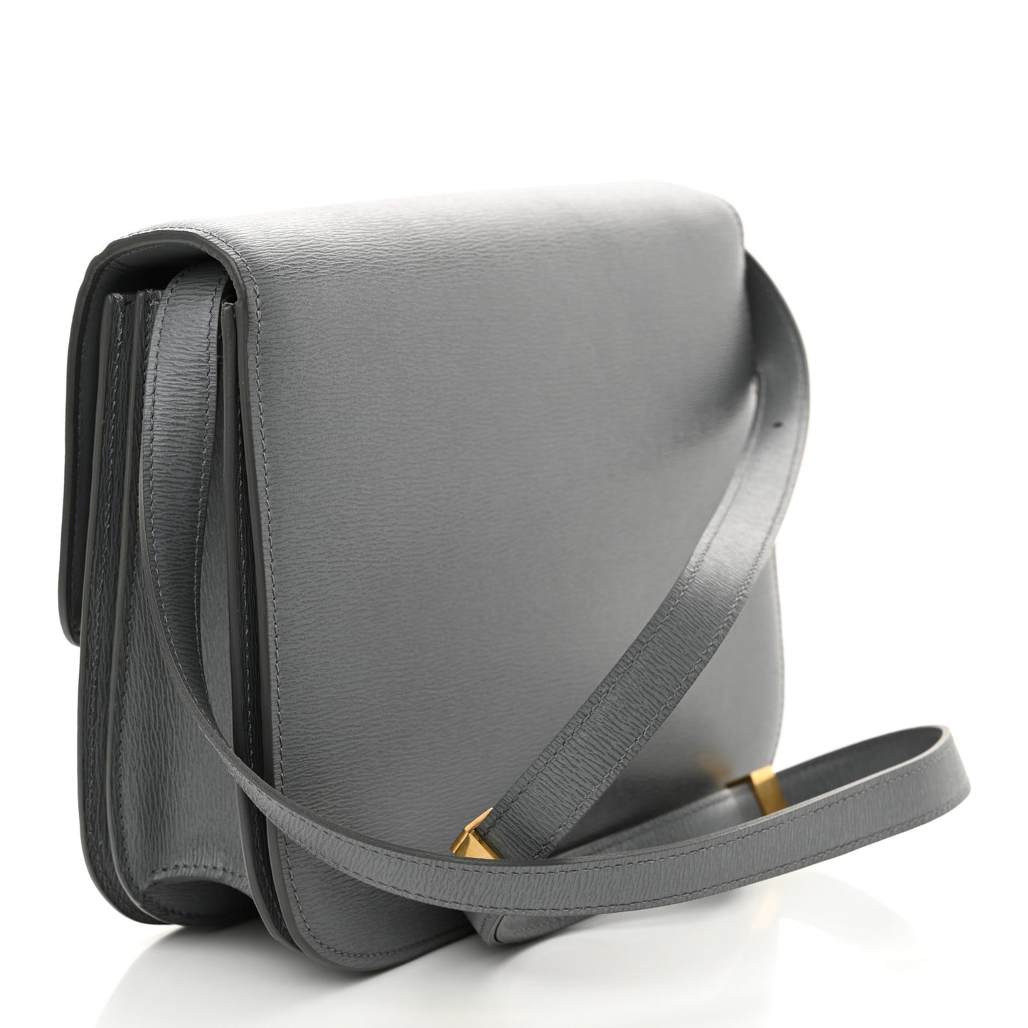 Liege Calfskin Medium Classic Box Flap Bag Grey