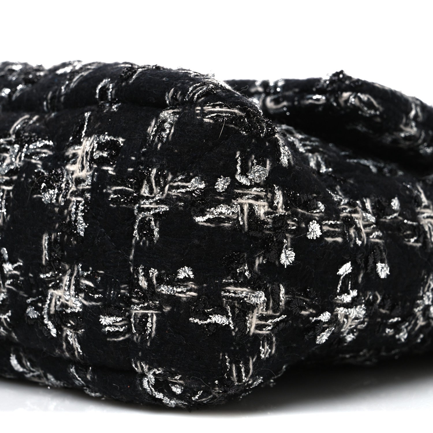 Chanel Tweed Quilted Large Chanel 19 Flap Black Silver Ecru 9 of 9