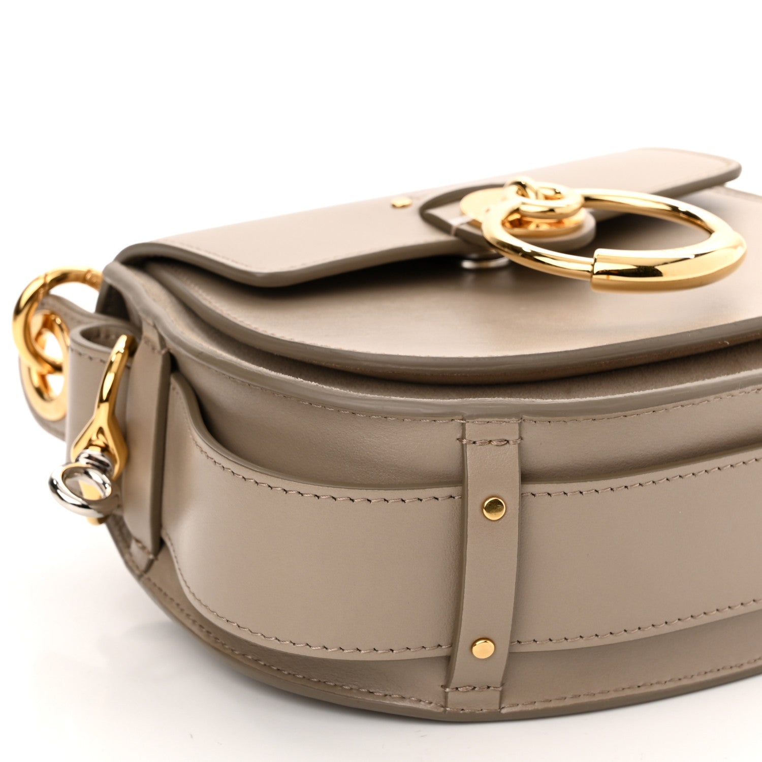 Chloe Calfskin Suede Small Tess Bag Motty Grey 7 of 8