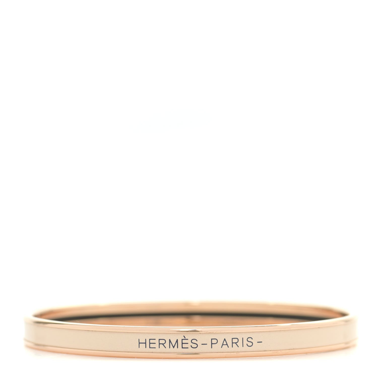 Hermes Enamel Printed Extra Narrow Bracelet 70 Pannacotta 1 of 5