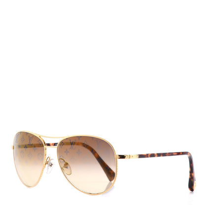 Louis Vuitton Conspiration Pilote Sunglasses Z0164U Gold 1 of 7
