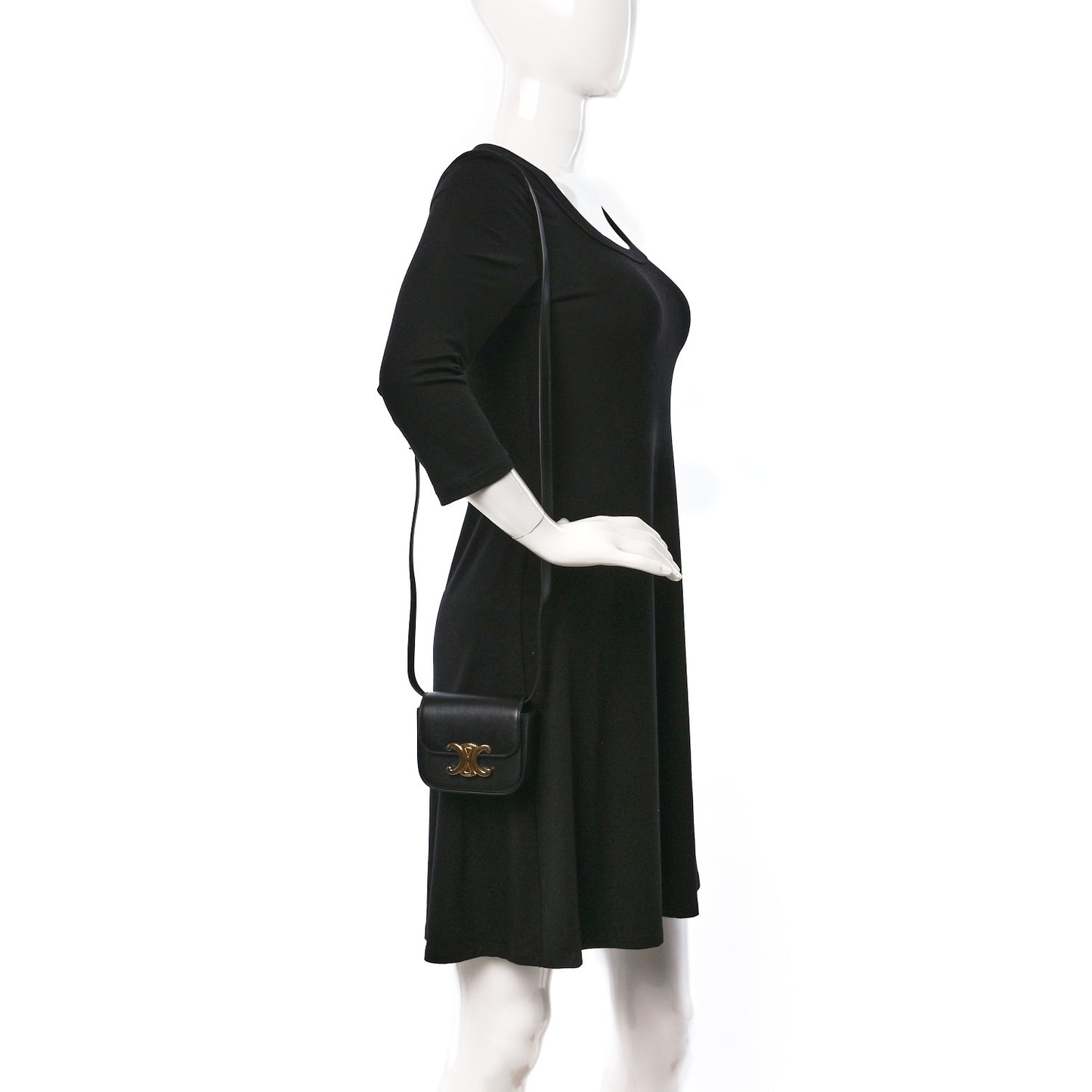 Shiny Calfskin Mini Triomphe Black