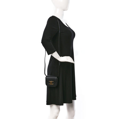Celine Shiny Calfskin Mini Triomphe Black 2 of 10