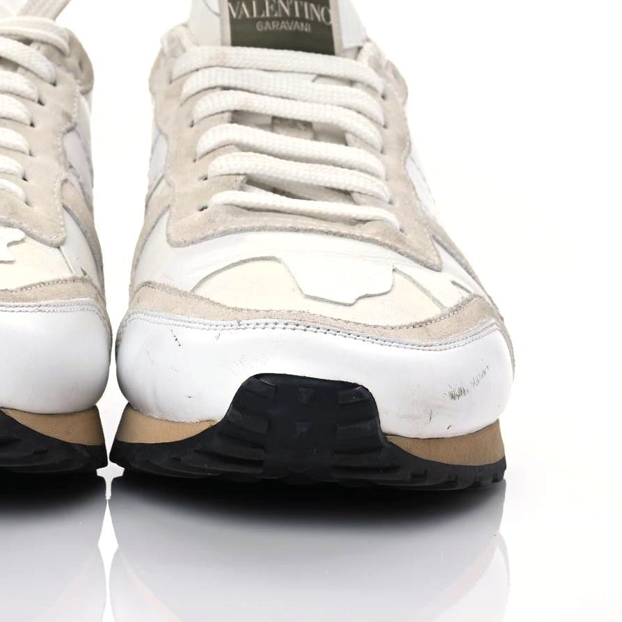 Valentino Garavani Fabric Suede L'Amour Mens Rockrunner Sneakers 41 White 5 of 21