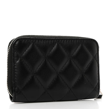 Chanel Lambskin Quilted Zip Coin Purse Black 3 of 8