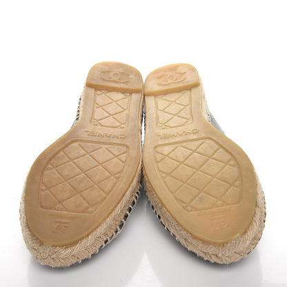 Chanel Lambskin CC Espadrilles 37 Black 5 of 11