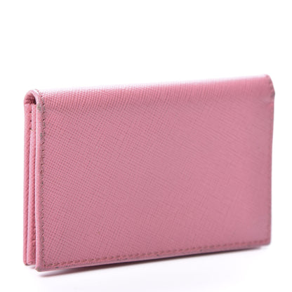 Prada Saffiano Metal Business Card Holder Begonia 2 of 10