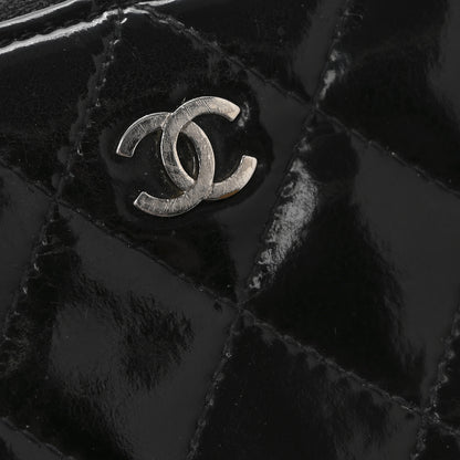 Chanel Patent Quilted Large Gusset Zip Around Wallet Black Black 11 of 13