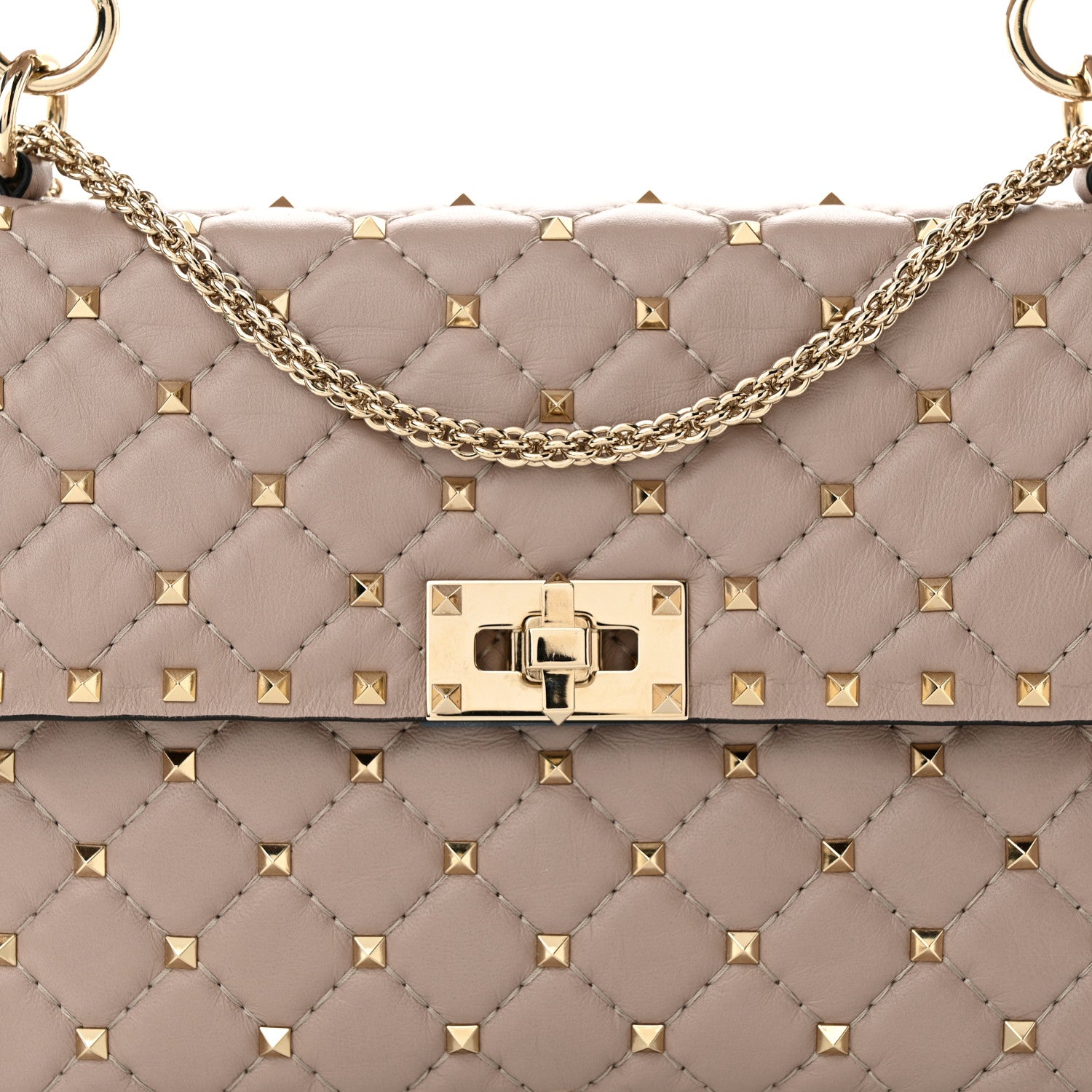 Valentino Garavani Lambskin Medium Rockstud Spike Shoulder Bag Poudre 7 of 10